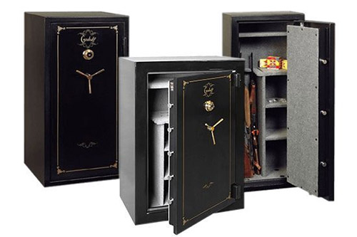 three different models of Guardall safes